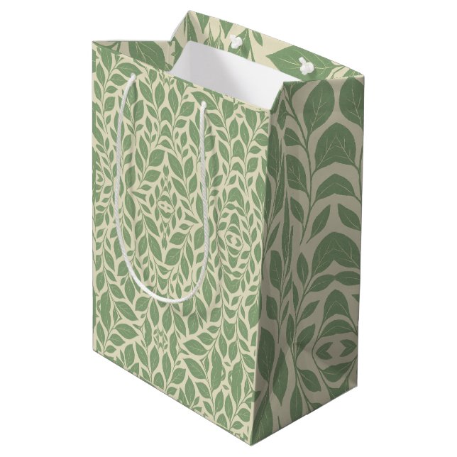 Mjuk kräm & Salvia Botanisk blad (Baksidan Vinklad)