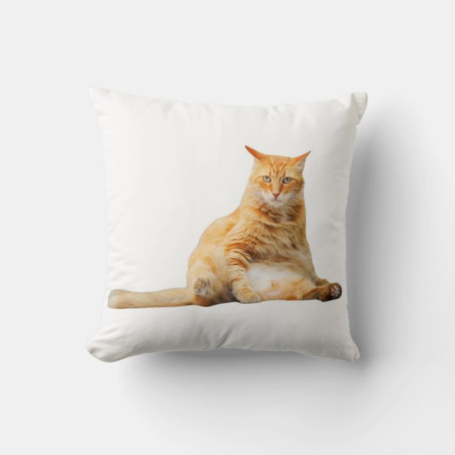 Mjuk kudde med söt orange katt (Framsida)