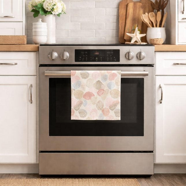 Mjuk kustnära snäckstrandmönster kökshandduk (Skapare uppladdad)