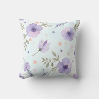 Mjuk Lavendel Blommig Akvarell Kuddslip Kudde