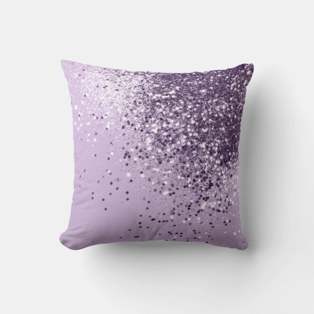 Mjuk Lavendel Dam Glitter #1 (Falsk Glitter) #art Kudde (Framsida)