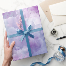 Mjuk Lavendel Lila Moln Dimma Abstrakt Mönster Presentpapper