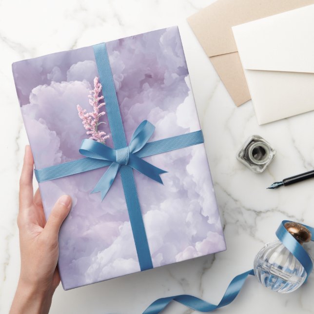 Mjuk Lavendel Syren Moln Dimma Abstrakt Mönster Presentpapper (Gifting)