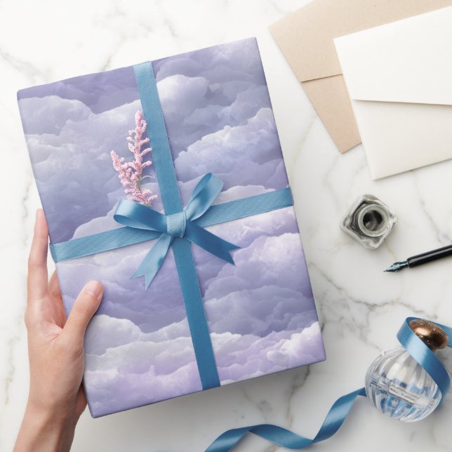 Mjuk Lavendel Syrlilja Moln Dimma Abstrakt Mönster Presentpapper (Gifting)