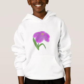 Mjuk lila blommig barnkapuschong t shirt