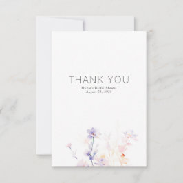 Mjuk Lila blommor-minimalistisk liten Tack Kort