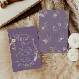 Mjuk Lila Boho WildblomBaby Shower Tack Kort
