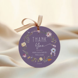 Mjuk Lila Boho WildblommBaby Shower Tack Gåvor Etiketter