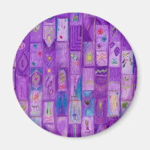 Mjuk Lila Bricks Magnet