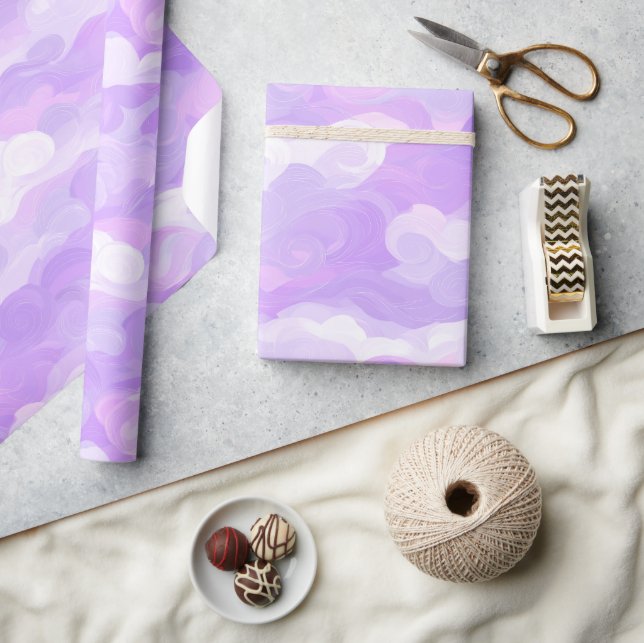 Mjuk lila drömmig dimmig vit abstrakt mönster presentpapper (Hantverk)