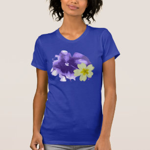 Mjuk Lila & Gula blommor Bra Jersey T-Shirt