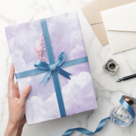 Mjuk Lila Lavendel Dimma Moln Abstrakt Mönster Presentpapper