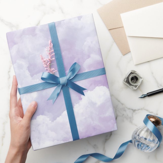 Mjuk Lila Lavendel Dimma Moln Abstrakt Mönster Presentpapper (Gifting)