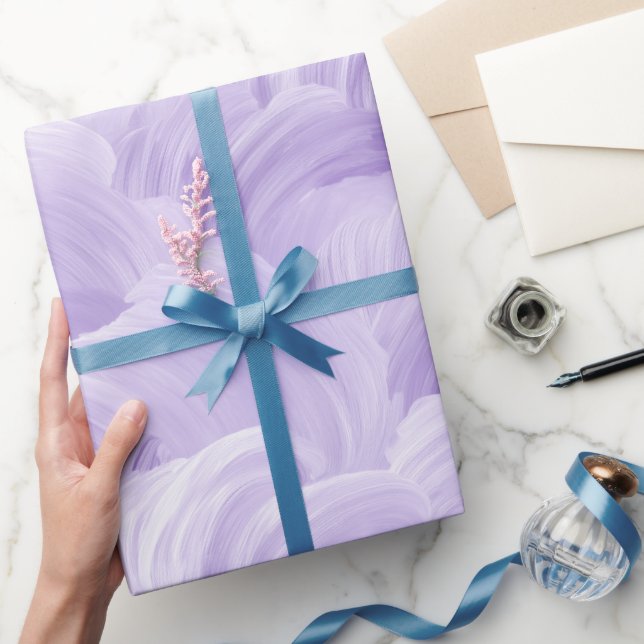 Mjuk Lila Lavendel Dimma Moln Abstrakt Mönster Presentpapper (Gifting)