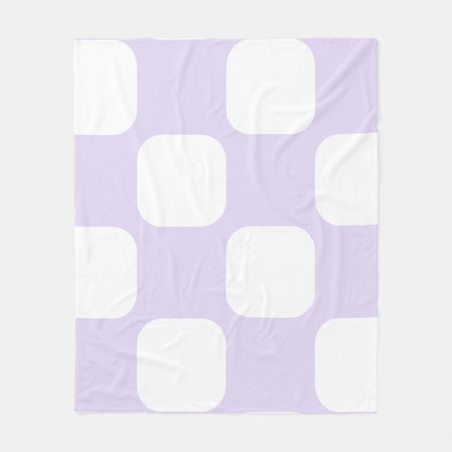 Mjuk lila-lila och vit Squircle-mönsterdesign Fleecefilt (Framsidan)