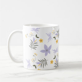 Mjuk lila och gul blomkruka kaffemugg