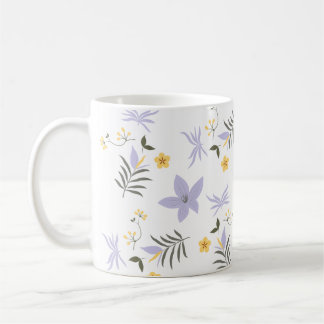 Mjuk lila och gul blomkruka kaffemugg