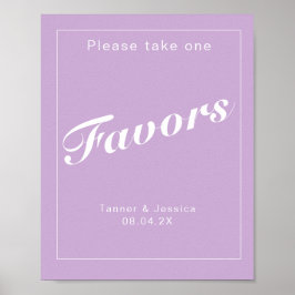 Mjuk Lila och vit, modern, minimalistisk Bröllop-s Poster