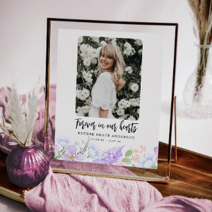 Mjuk Lila Petals för alltid i våra hjärtan Poster