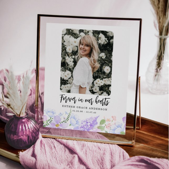 Mjuk Lila Petals för alltid i våra hjärtan Poster (Skapare uppladdad)
