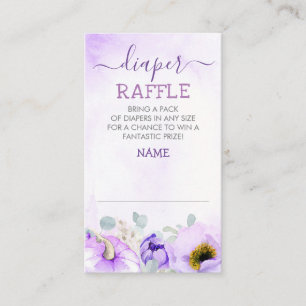 Mjuk Lila Pumpkin Fall Diaper Raffle Biljett Tilläggskort