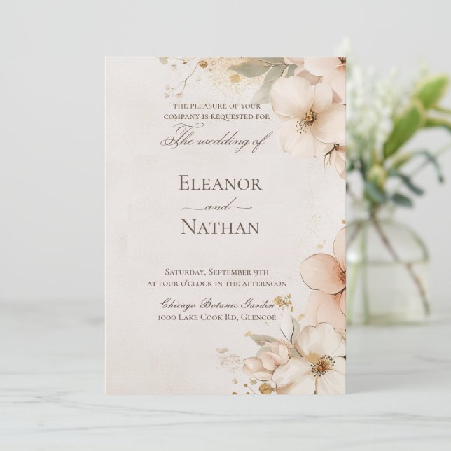 mjuk lila ro och sofistikerat bröllop inbjudningar (Stående Fram)