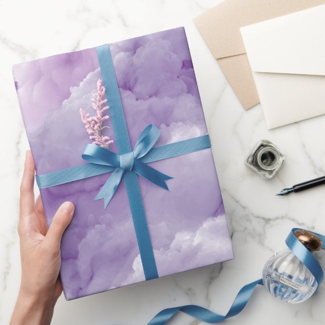 Mjuk lila syren moln dimma abstrakt mönster presentpapper (Gifting)