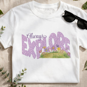 Mjuk Lila Whimsisk Trädgård Utforskning T Shirt