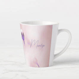 Mjuk Lilac-Blommigt Skriv ut liten Latte Mugg