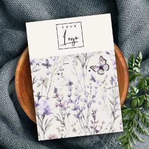 Mjuk Lilac Lila Blommigt Logotyp Örning Necklace Visitkort