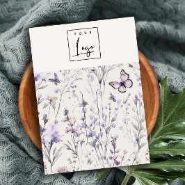 Mjuk Logotyp för Lilac Lila Blommigt Hairclip Pin  Visitkort