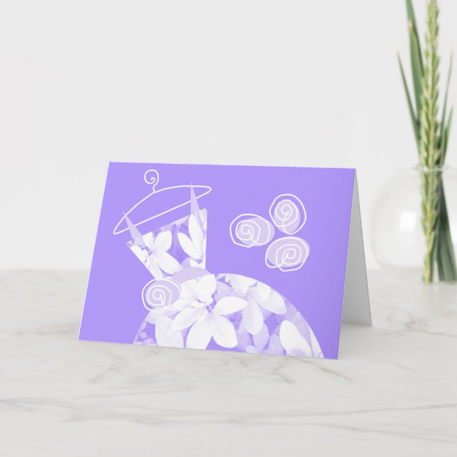 Mjuk Löv Lila "Bridesmaid"-vågrät Inbjudan (Framsida)