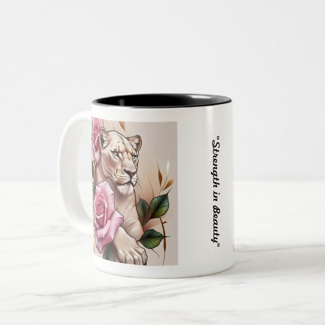 "Mjuk Lyx Blomning" Två-Tonad Mugg (Framsida vänster)