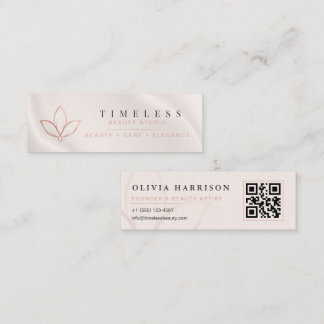 Mjuk Lyx Minimalistisk Rosa Guld Skönhetsvarumärke Mini Visitkort