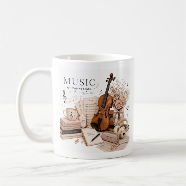Mjuk Lyx Musik Älskare Gåva Kaffemugg (Vänster)