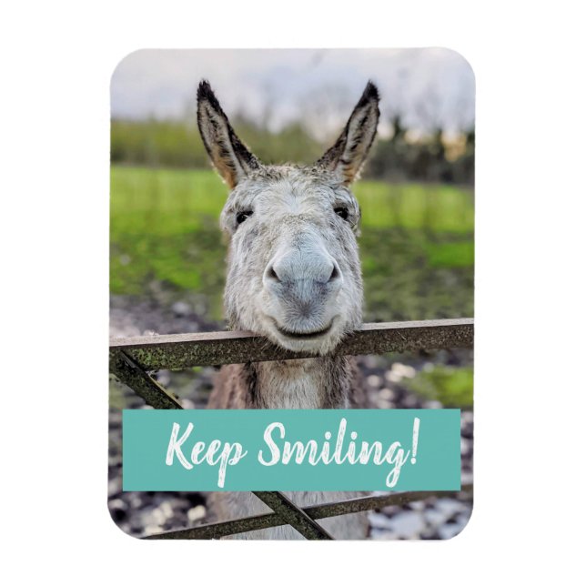 Mjuk magnet för Donkey "Behålla Smiling" (Vertikal)