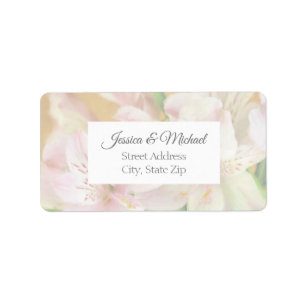 Mjuk målning av Alstromeria Adressetikett