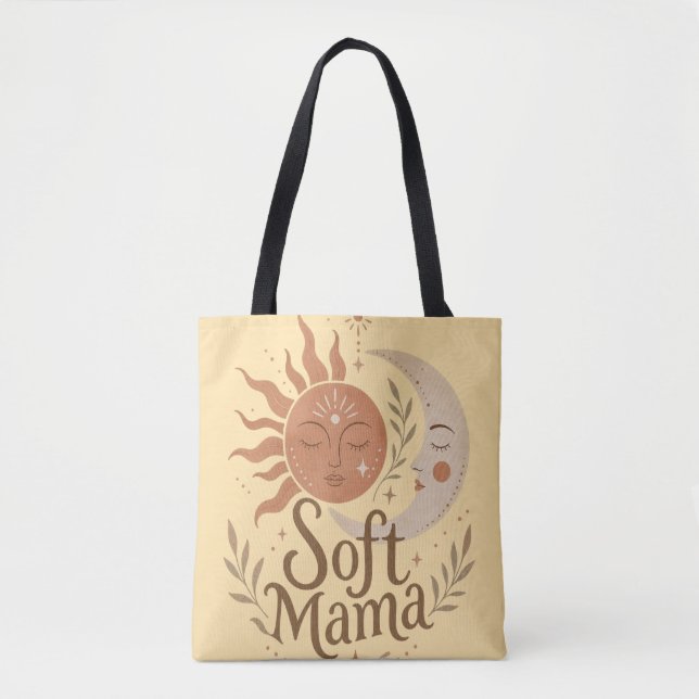 Mjuk mamma Celestial Sol & Måne Boho Design  Tygkasse (Framsida)