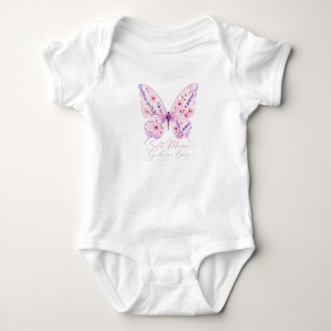 Mjuk mamma Elegant fjärilillustration T Shirt (Framsida)