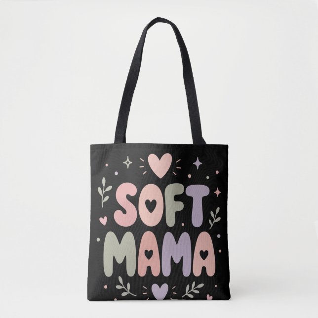 Mjuk mamma Pastell Typografi Design Tygkasse (Framsida)