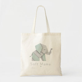 Mjuk mamma söt pastell elefant – minimalistisk geo tygkasse