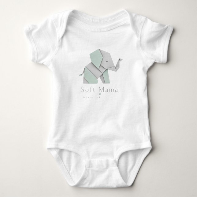Mjuk Mamma Söt Pastell Elefant – Minimalistisk T Shirt (Framsida)