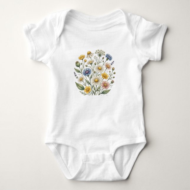 Mjuk Mamma Vildblomma Kursiv Blommig Design T Shirt (Framsida)