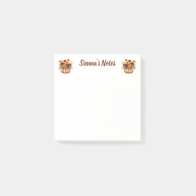 Mjuk Marigold Blommig Namn Post-it Block (Framsida)