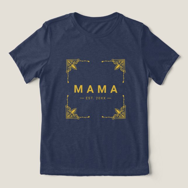 Mjuk marin tri-Blend-Mamma T-Shirt med Sleek Stil (Design Framsida)