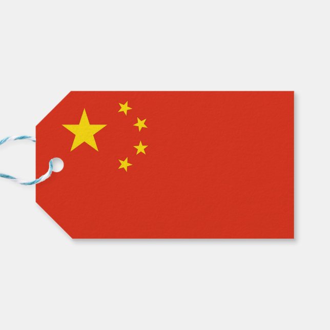 Mjuk Märkre med Flagga av China Presentetikett (Baksidan Horisontell)