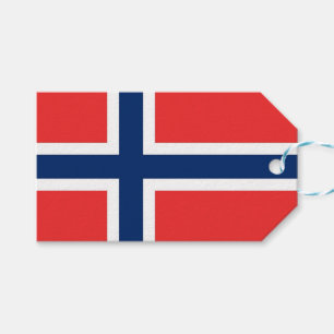 Mjuk Märkre med Flagga av Norge Presentetikett