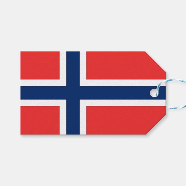 Mjuk Märkre med Flagga av Norge Presentetikett (Framsidan (Horisontell))