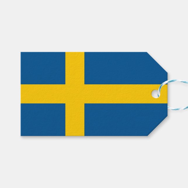 Mjuk Märkre med Flagga av Sverige Presentetikett (Framsidan (Horisontell))