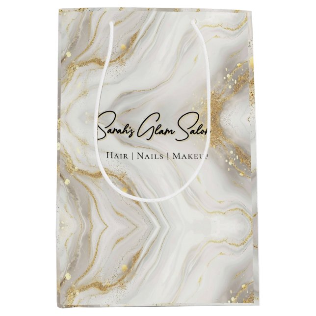 Mjuk marmor glamör handväska – Modern redigerbar d (Framsidan)